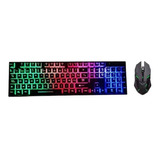 Kit Combo Gamer Teclado Rgb + Mouse 6 Botones Rgb Led Xl Pro