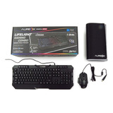 Combo Gamer Aureox Lifelight Teclado + Mouse + Pad - Alpha Color Del Mouse Negro Color Del Teclado Negro