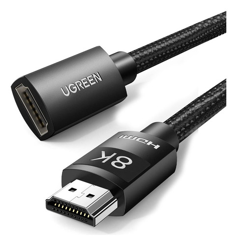 Cabo Extensor Vídeo Ugreen Hdmi Macho/fêmea 8k60hz 1m Preto