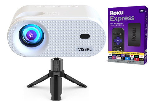 Mini Proyector Videobeam 5500 Lumens + Roku Y Tripode