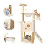 Mueble Para Gatos Rascador Juguete Arbol Casa Esferas 142 Cm