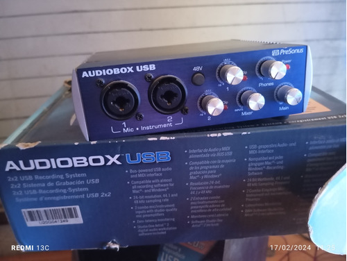 Interfaz De Audio Presonus Audiobox Usb Azul