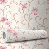 Papel De Parede Adesivo Rosa Linho Floral Estilo