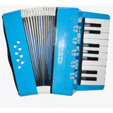 Mini Acordeon Turbo Turbinho 8 Baixos Azul Claro Sanfona