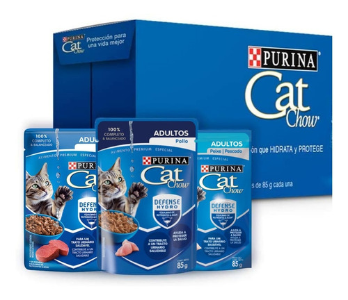 40 Sobres Cat Chow Varios Sabores Alimento Para Gato