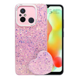 Carcasa Para Xiaomi Redmi 12c Glitter Incluye Pop Socket