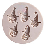 * Molde Silicon 5 Calabazas Bruja Halloween Fondant Resina