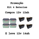 Kit 4 Baterias 12v 12ah Patinete Scooter E Bike Eletrica 