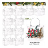 25 Pcs Bolsas De Regalo Recuerdo De Pvc Transparente Con Asa