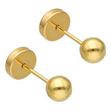 Aro Abridor Lili Oro 18k Bolita 4mm Li-104 - Envió Gratis