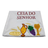 Toalha Para Santa Ceia  Bordada Branca  3 Peça 2,00x1,50