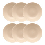 Jogo C/6 Pratos Fundo Unni Merenge Ceramica Oxford 20,5cm