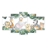 Quadro Decorativo Infantil Animais Safari Para Quarto