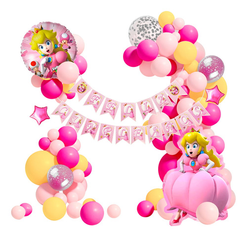 Globo De Princesa Peach Set Globo Mario Bross Arco De Globo