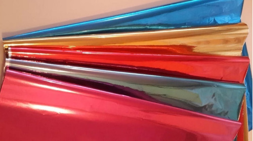 Papel Celofan Bopp Metalizado Colores 50x70cm X 10 Hojas 