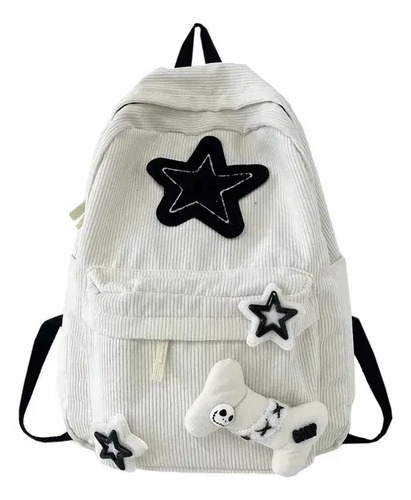 Para Mochila De Pana Con Estampado De Estrellas De Gran