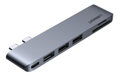 Hub Para Macbook Pro Air Dual Usb C 6 En 1 Tb3 / Pd / Tf Sd