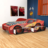 Cama Infantil Auto Rayo Mcqueen 1 Plaza Y 1/2 90 Cm Cajones