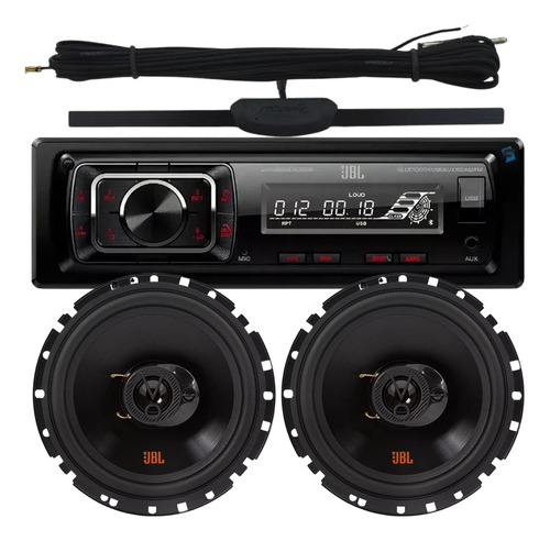 Radio Carro Bluetooth + 02 Alto Falantes + Antena + Ir160.2