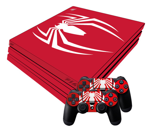 Skin Ps4 Pro Spiderman Para Consola Mando Barlights 