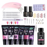 Kit De Uñas De Gel De Poliuretano Uv, Para Extensión, 16 Uni