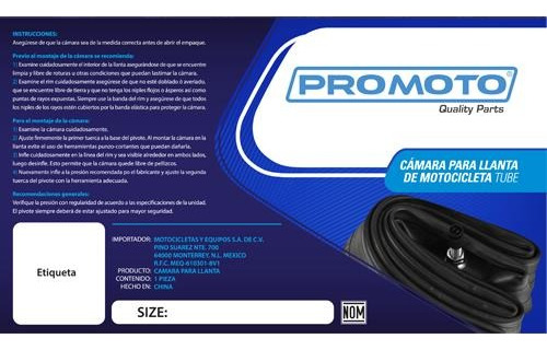 Cámaras Promoto 4.00-8 Para Motocarro Tvs (50 Piezas)