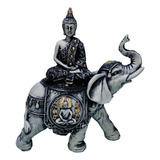 Adorno De Resina Buda Meditando En Elefante #247