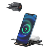 Cargador Carga Rápida 3n1 Para iPhone 11 12 13 14+usb C 20w 