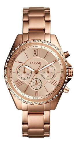 Fossil Nuevo - Reloj Mujer Bq3377 Acero Inoxidable Oro Rosa