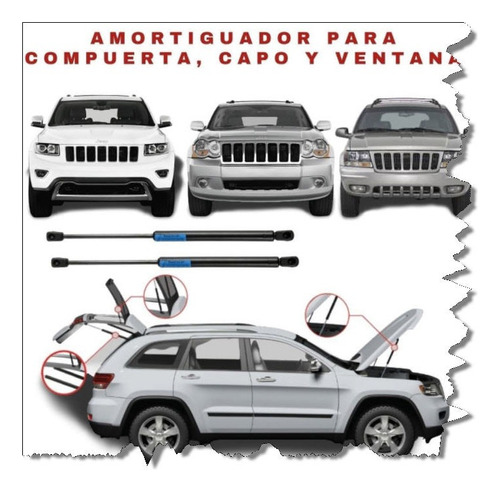 Amortiguador Compuerta Jeep Wrangler Vidrio 2007-2011 Foto 4
