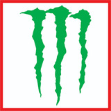 Calco Vinilo Sticker Monster Energy Garra Moto Auto Tuning