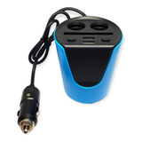 Cargador Para Auto Adaptador 2 Tomas 12v Y 2 Tomas Usb 3,1a 