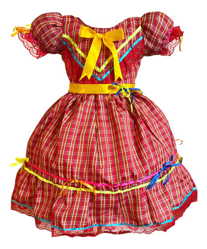 Vestido De Festa Junina Caipira Infantil Luxo São João
