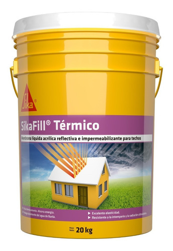 Sikafill Térmico 3en1 Impermeabilizante Techos 20 Kg Sika Color Blanco