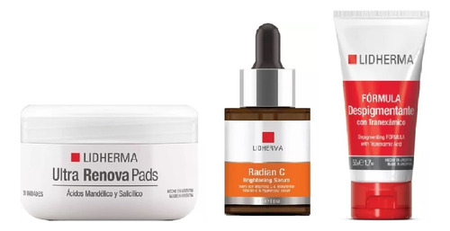 Lidherma Kit 3 Productos Aclarante Despigmentante Renovador