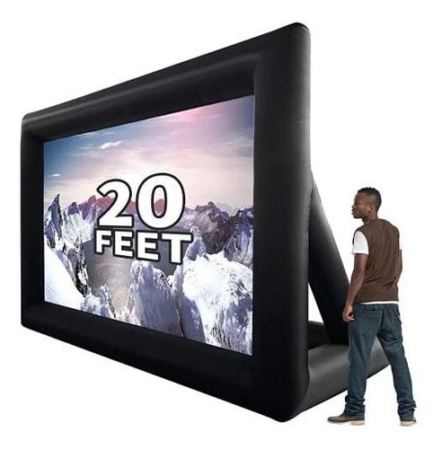 Pantalla De Proyector Gyuem Inflable De 20 Pies -negro