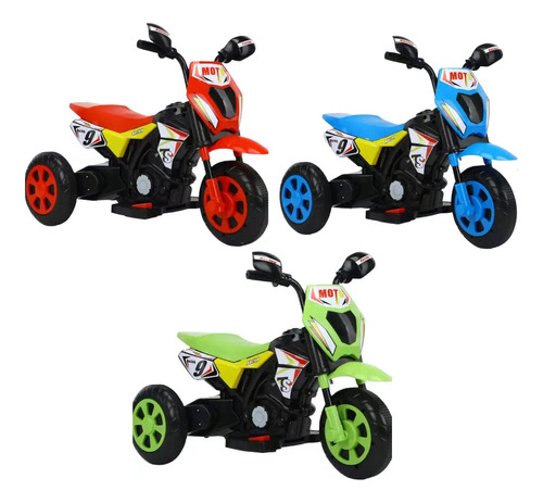 Tres Ruedas Moto Cross Bateria 6v Musica Luz Zaki Babymovil