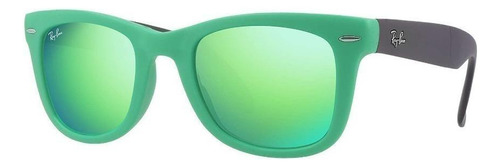 Ray Ban Rb4105 6021/19 Wayfarer Folding Negro Verde Espejo