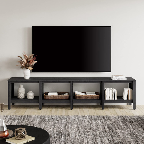 Base Tv 85 Para Entretenimiento Madera Con 4 Compartimentos