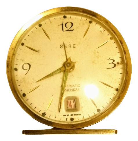 Antiguo Reloj Despertador Sere Calendario Alemán Funcionando