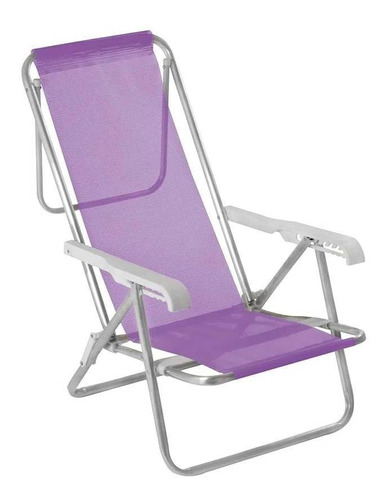 Cadeira De Praia E Piscina Reclinável Alumínio 8 Posições