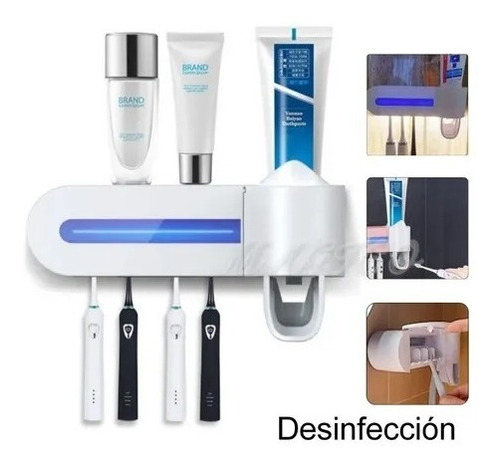 Porta Cepillos Dental Con Luz Led Y Dispensador Crema