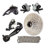 Kit Relação Semi Profissional 27 9v Marchas Bike Cassete Mtb