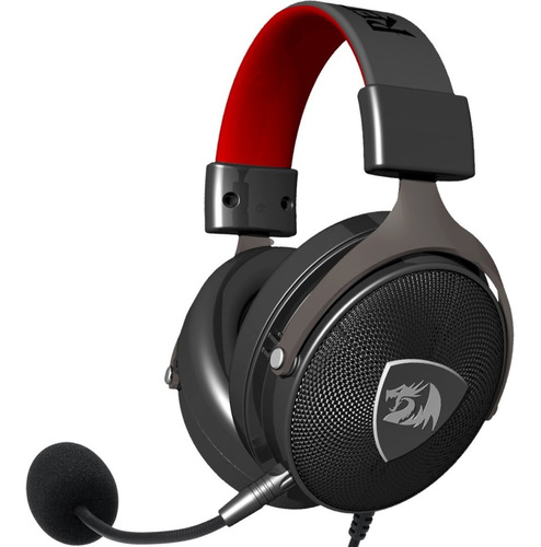 Auricular Gamer Redragon H520 Icon Multiplataforma Pc Ps4 Color Negro Y Rojo Luz Negro