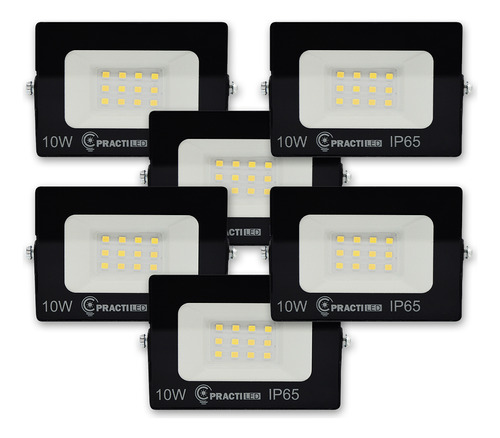 Pack X 6 Reflectores Led Para Exterior 10w Alta Potencia