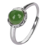 Anillo De Plata Esterlina De Jaspe Anillo De Jade Natural