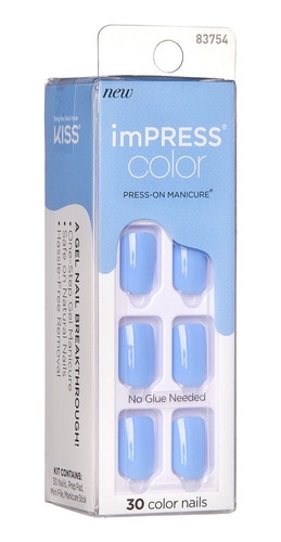 Uñas Impress Color Baby Why So Blue