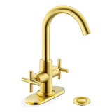 Grifo Lavabo Dorado, 4puLG Centros, Giratorio 360° -