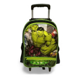 Mochila Hulk Infantil Escolar Avengers Rodinhas Menino