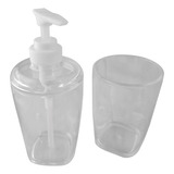 Kit Accesorios Baño Dispenser Vaso Porta Cepillo Transparent